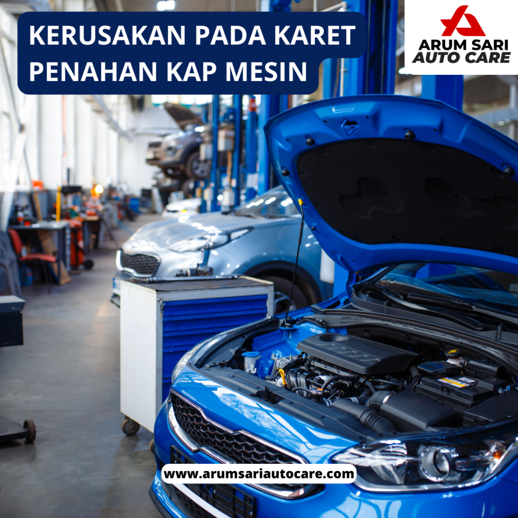 kerusakan pada karet penahan kap mesin mesin getar saat diam